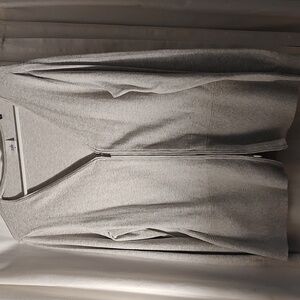 Cabi double zip sweater, large, lt gray